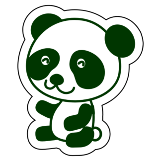 Joyful Panda Sticker (Dark Green)